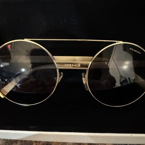 Versace Black and Gold Sunglasses - Picture 3 of 4
